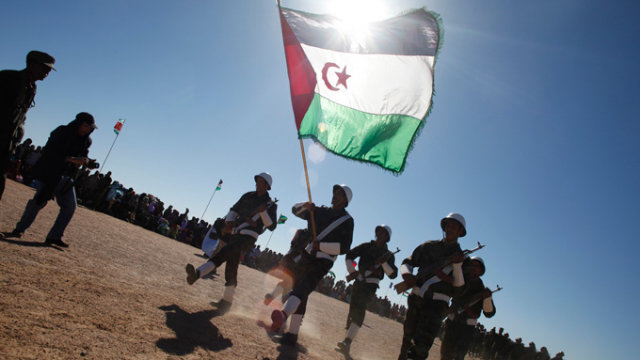 Polisario Front military units march in southwestern Algeria. Reuters