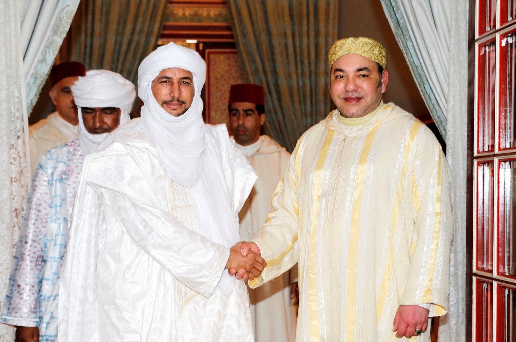 King Mohammed VI of Morocco receives Bilal Ag Cherif, Secretary General of the National Movement for the Liberation of Azawad (MNLA), in January as part of his ongoing efforts to promote peace in Mali. Photo: MAP