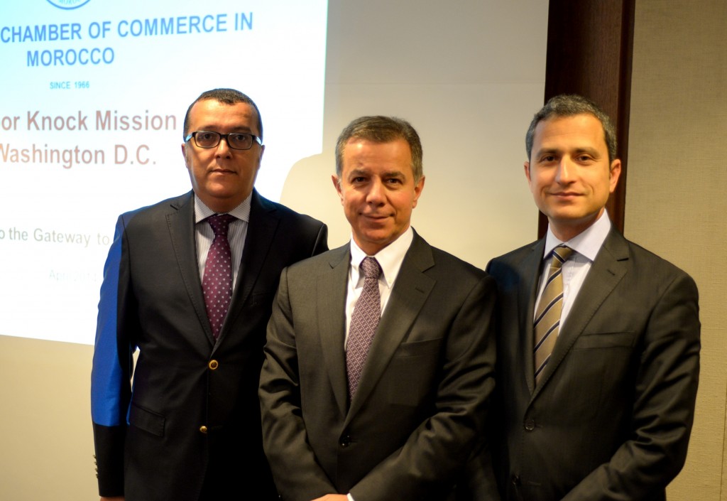 Among the participants in AmCham Morocco's Door Knock mission to Washington: (left to right) Mohamed Amine El Hajhouj, General Manager, Zenata; Walter Siouffi, AmCham - Chairman of the Board, CEO Citibank Maghreb; Mohamed Arabi Naciri, Business Development, Zenata.