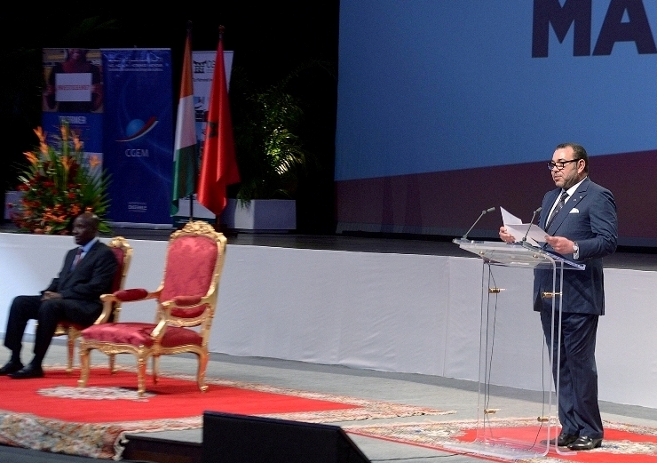 King Mohammed VI addresses Moroccan-Ivorian Economic Forum Feb. 24, 2014. MAP