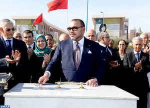 King Mohammed VI laid on Wednesday the foundation stone of the Grand Casablanca center for research, development and innovation in engineering sciences. Photo: MAP