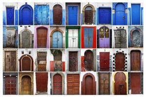 A combination photo shows some of colourful doors in Rabat's old parts Medina and Kasbah of the Oudayas. Photo: REUTERS/Damir Sagolj