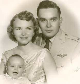 Bob Brown with his wife Gail and their 4-month-old son, Mark in 1956. Photo courtesy: Bob Brown.