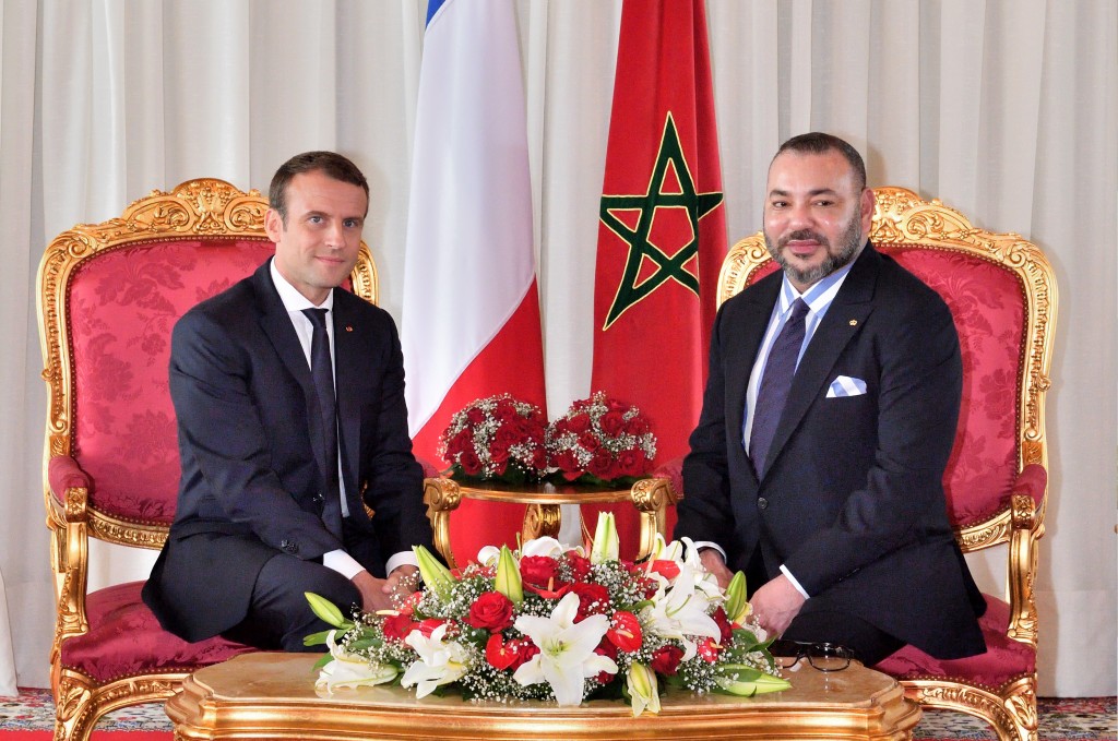 Morocco's King Mohammed VI with French President Emmanuel Macron.